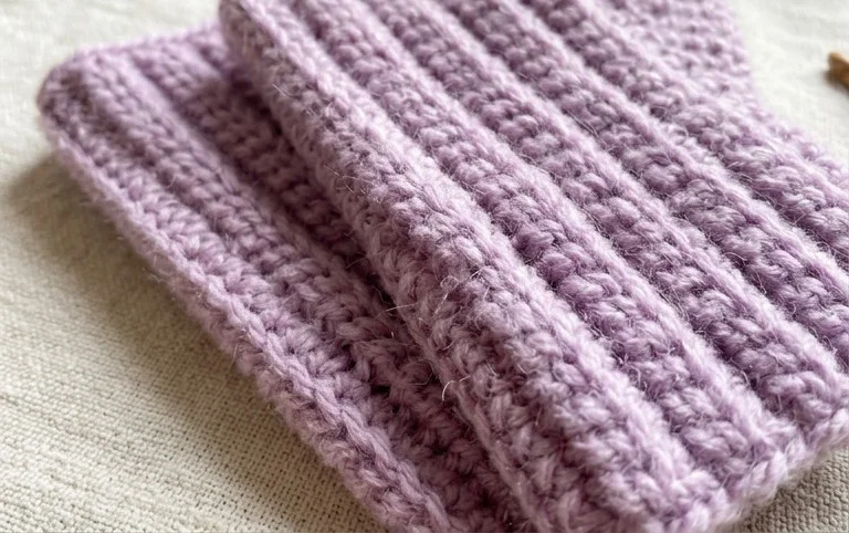 Free Crochet Ribbed Fingerless Gloves Pattern - Crochet Bits