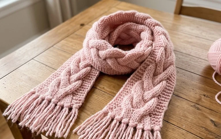 Easy Knit Braided Scarf: Free Beginner Step-by-Step Guide