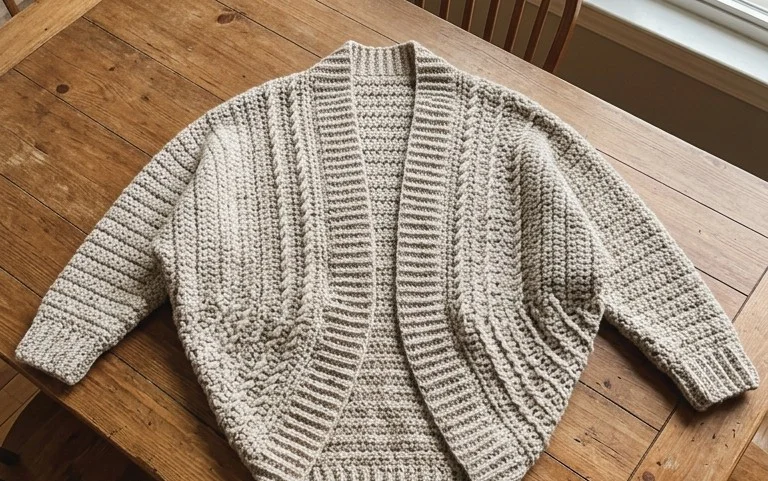 Easy Chunky Crochet Cocoon Cardigan Free Pattern