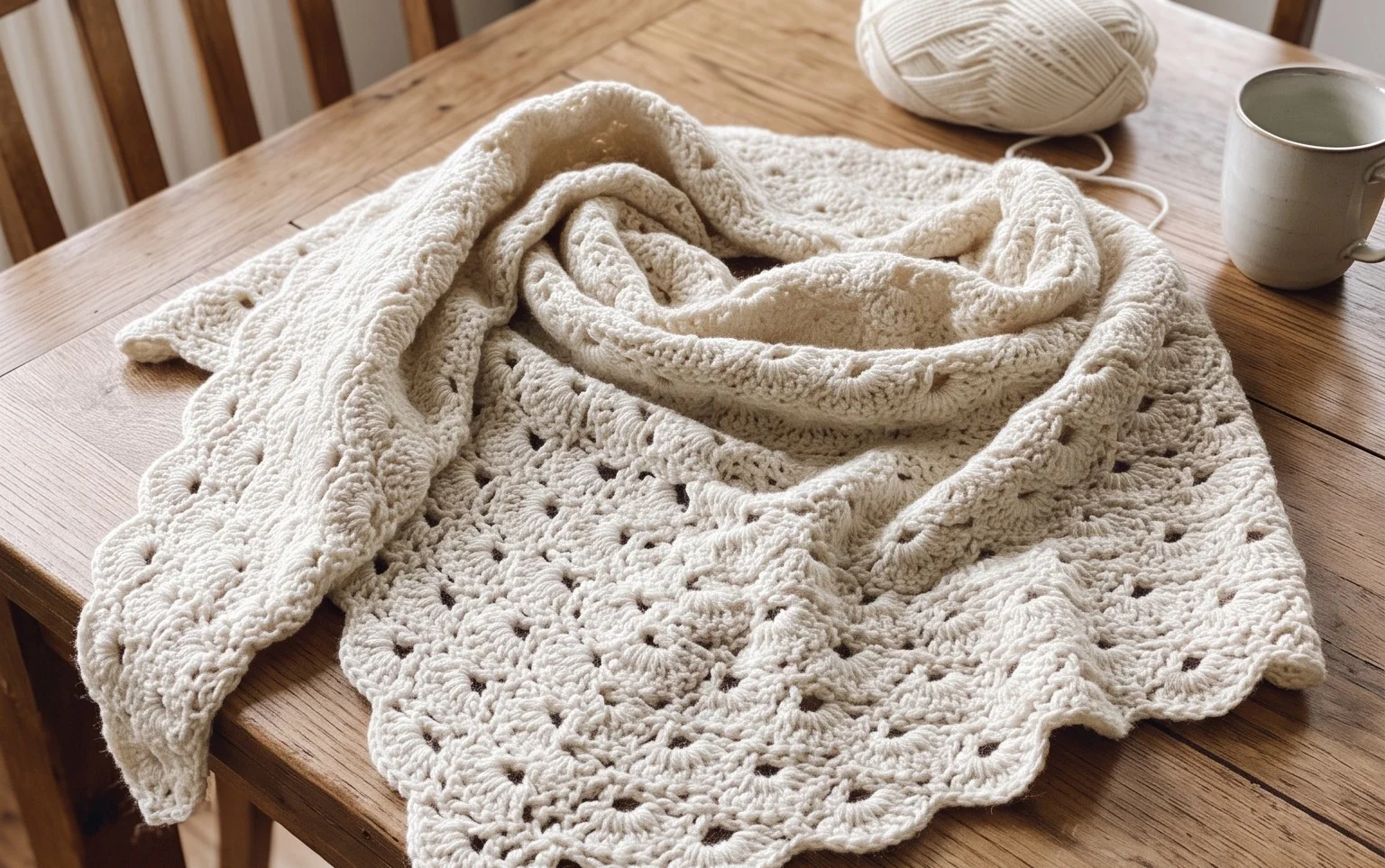Easy Scallop Wrap Free Crochet Pattern for Any Season