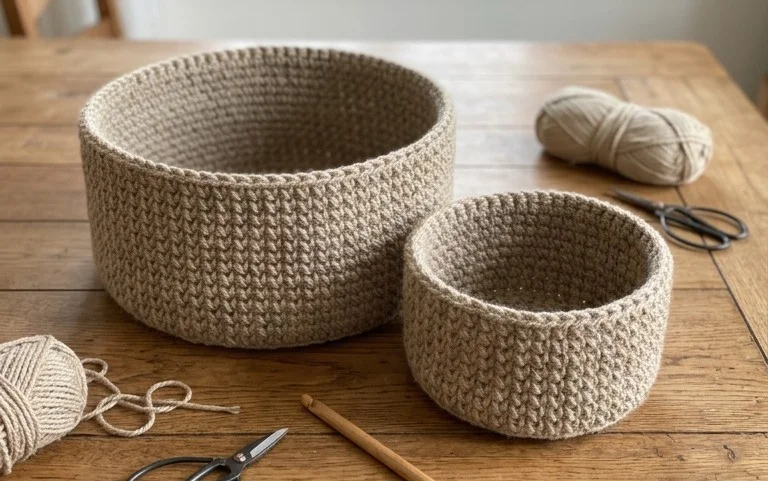 Easy Moss Stitch Baskets: Free Crochet Pattern Guide