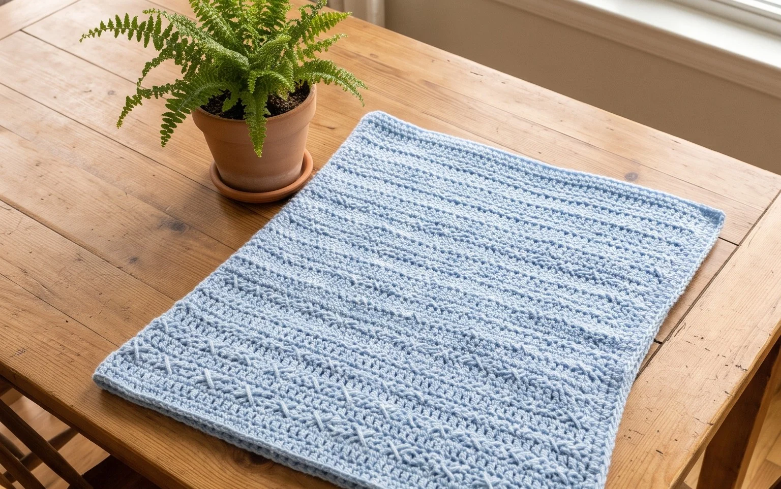 Easy Crossed Double Crochet Baby Blanket: Free Pattern